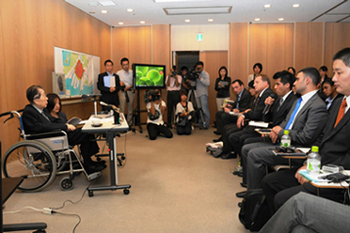 The Fellows, as they listen to the a-bomb testimony