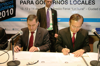 A signing ceremony