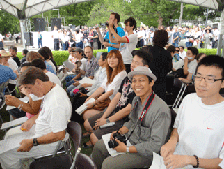 Forum participants attend the Peace Memorial Ceremony
