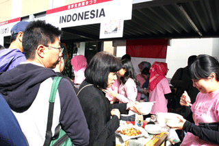 A variety of food stalls