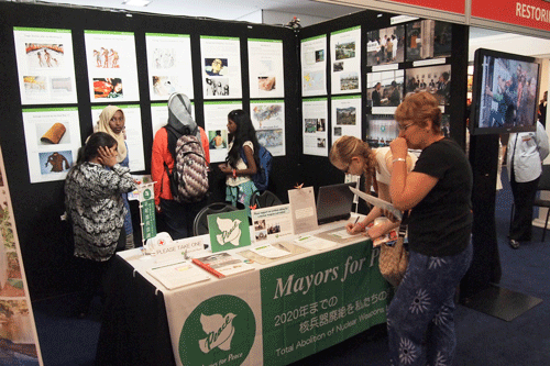 Mayors for Peace Atomic Bomb Poster Exhibition at the venue of the International Federation of Red Cross and Red Crescent Societies General Meeting