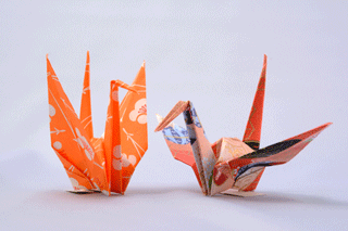 Paper cranes folded by President Obama