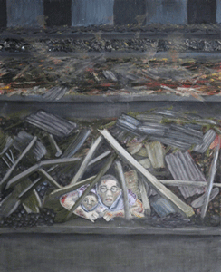 Crawling out from the rubble