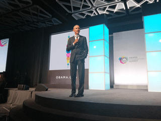 Former US President Obama at the opening event