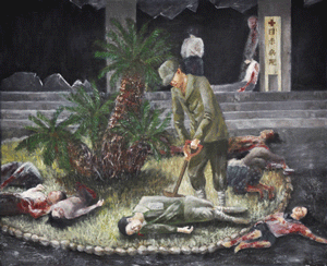 Corpses with no wounds in front of Hiroshima Red Cross Hospital