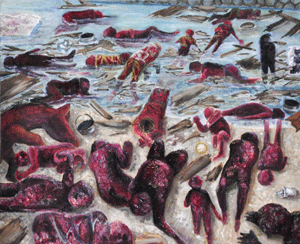 Tragedy on a riverbank at low tide