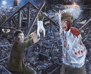'Help my friend!' 'The fires have come, run!'