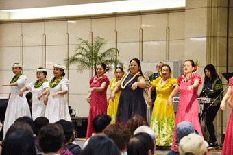 Colorful hula dance show