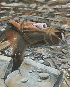 A horse after the bomb was dropped