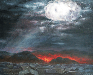 Hiroshima's longest night (flames of hell and remainder of the mushroom cloud)