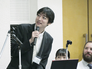 Hayato Shinohara, giving the youth exchange presentation