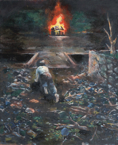 'Shed burning in the dark' by Shinsaku Katsuragi and Keiko Ogura