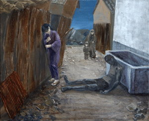'Black corpse left alone' by Manaka Kawamoto and Sadae Kasaoka