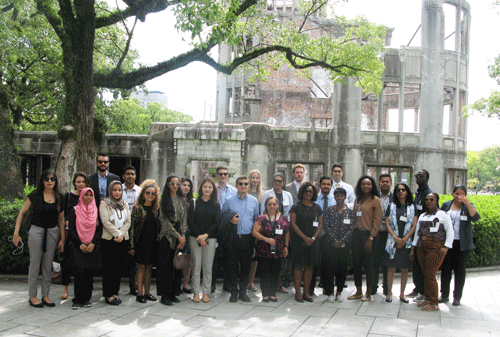 The group of fellows touring the A-Bomb Dome
