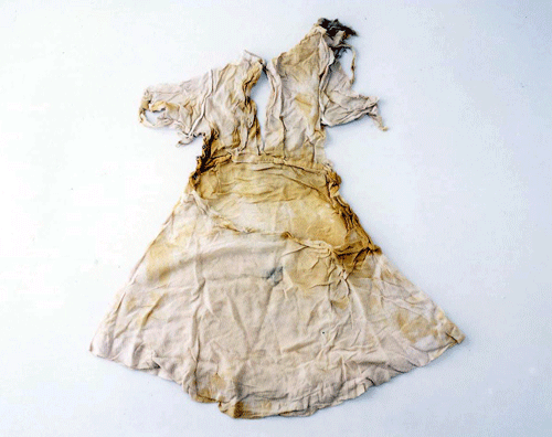 The dress that Setsuko Ogawa was wearing when the bomb hit