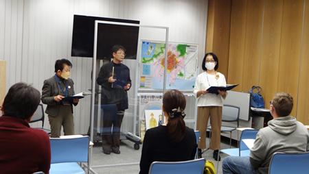 Three volunteer presenters run the session