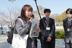 Ms. Marukawa working as a guide