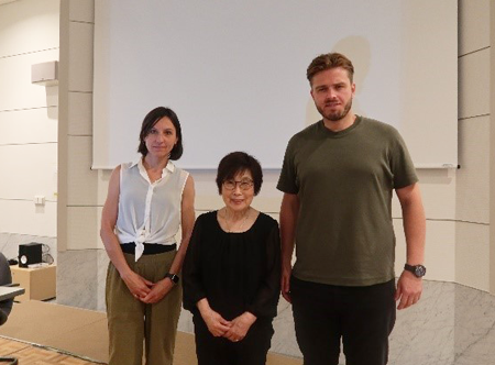 Ms. Keiko Ogura, hibakusha and the interns