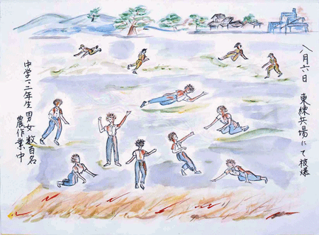 東練兵場（「市民が描いた原爆の絵」森田節子さん作）