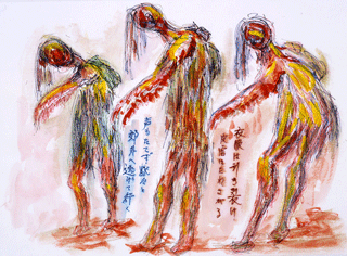 市民が描いた原爆の絵／作者 吉村吉助 氏