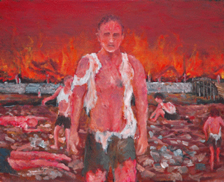 「私が見た被爆直後の被爆者（福島川河川敷）」