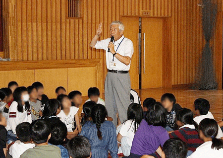 山口県の宇部市立東岐波小学校での講話