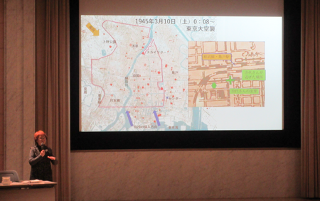 第３回　東京大空襲体験者 二瓶治代さんによる講話の様子